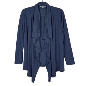 Coldwater Creek Cardigan Sweater Womens XS Blue Open Front Draped Cardigan